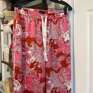 J.Crew pink paisley pants. NEVER WORN.